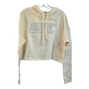 UFC Cropped Boxy Hoodie Long Sleeve, BONE COLOR, SIZE MEDIUM
